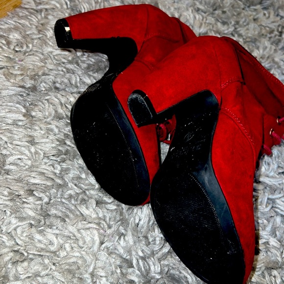 Red Ankle Booties - Picture 4 of 4